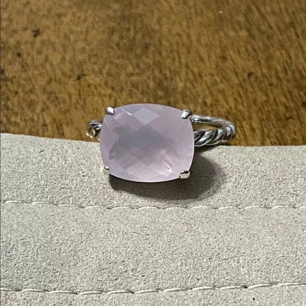 David Yurman Classic Ring With Rose Quartz Size 6